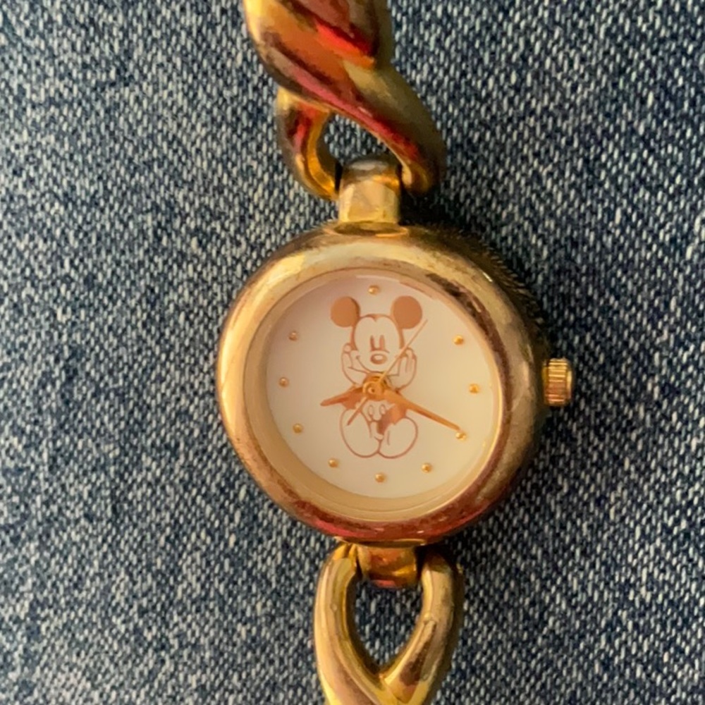 DISNEY- Women’s Watch - White Face with Iconic Gold Mickey Mouse